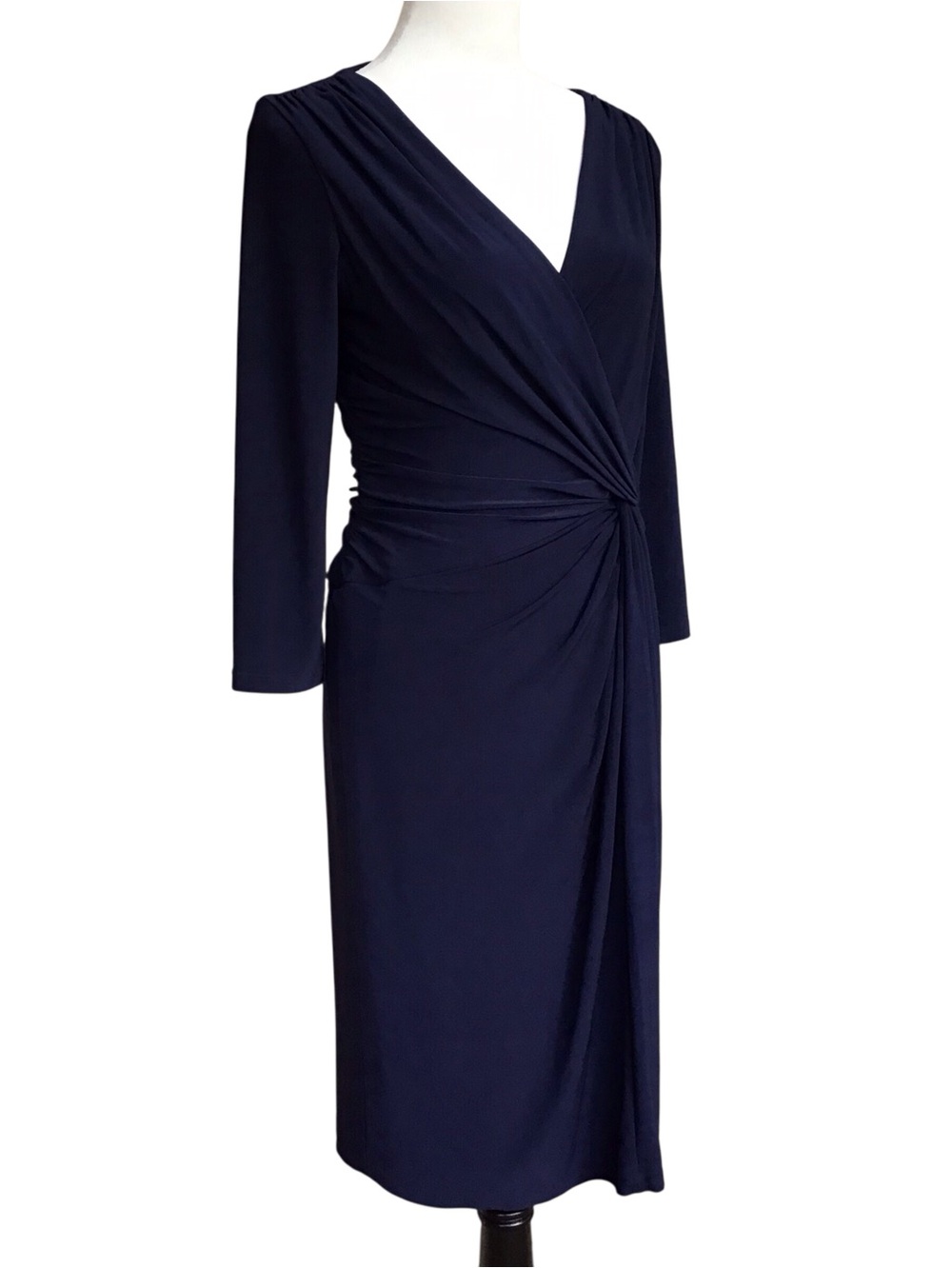 Lauren Ralph Lauren Blue Twist Front Dress - Picture 2 of 5